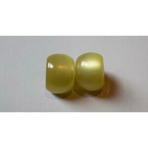 Vtg Ballou Yellow-Green Stud Earrings Pierced 0.5"